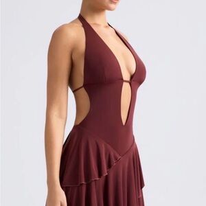 Oh Polly Deep Wine Backless Dress